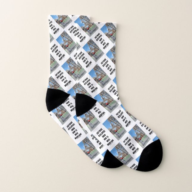 Software Developers Know How To Move Mountains Socks (Pair)