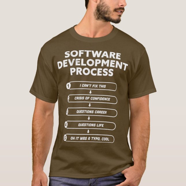 Software Development Process Funny Programming T-Shirt (Front)