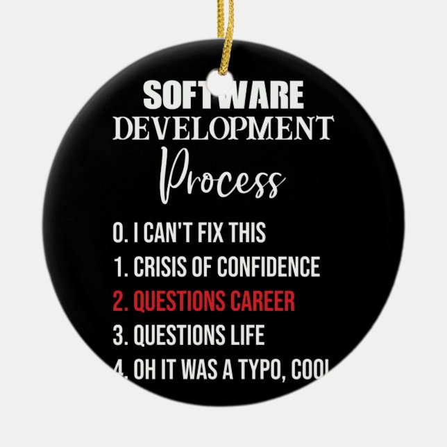 Software Development Process Python Programmer Ceramic Tree Decoration (Front)