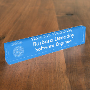 Software Engineer Blue Desk Nameplate