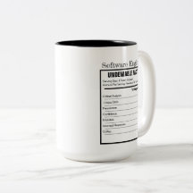 Software Engineer Brain and Nutritional Label Mug