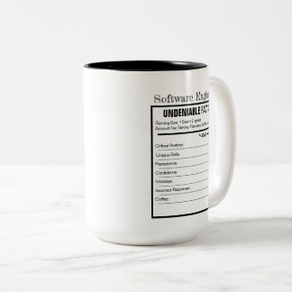 Software Engineer Brain and Nutritional Label Mug