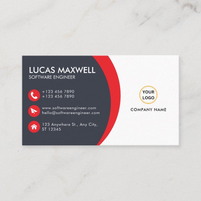 Software Engineer Business Cards Creative Modern (Front)
