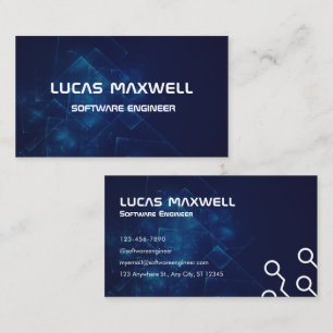 Software Engineer Business Cards Dark Blue