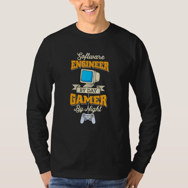 Software Engineer By Day Gamer By Night 1 T-Shirt (Front)