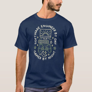 Software Engineer By Day Gamer By Night Gaming T-Shirt