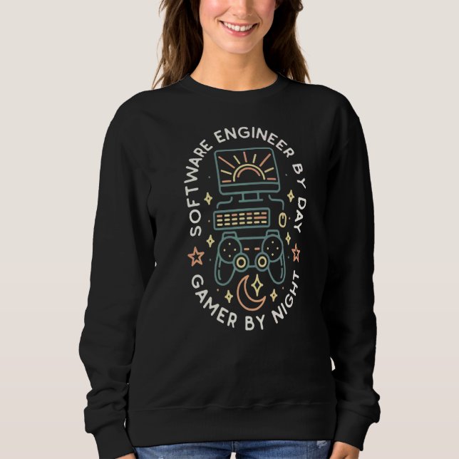 Software Engineer By Day Gamer By Night Programmer Sweatshirt (Front)