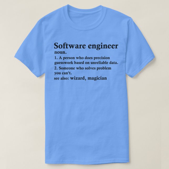 Software Engineer Definition Computer Programmer P T-Shirt (Design Front)