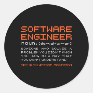 Software Engineer Definition Software Developer Pr Classic Round Sticker