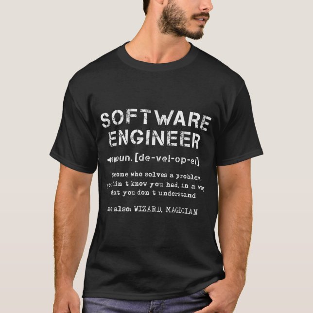 Software Engineer Definition Solving A Problem Eng T-Shirt (Front)