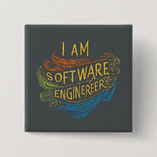 Software Engineer-Designed 15 Cm Square Badge