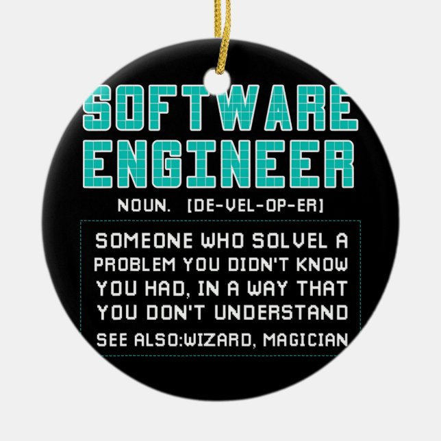 Software Engineer Developer Definition Ceramic Tree Decoration (Front)