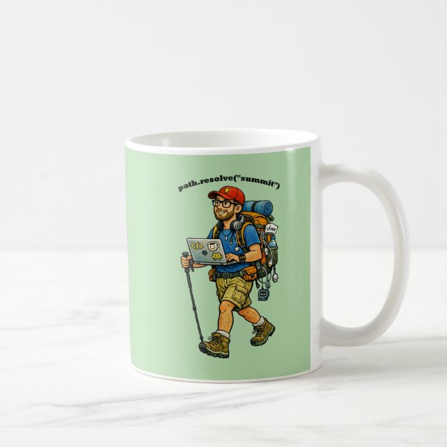 Software Engineer Going Hiking with a Backpack URM Coffee Mug (Right)
