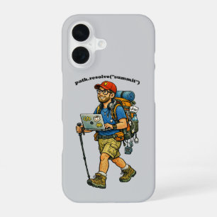 Software Engineer Going Hiking with a Backpack URM iPhone 16 Case