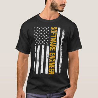 Software Engineer Job, American Flag Career  T-Shirt