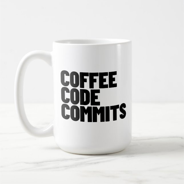 Software Engineer Life - Coffee Code Commits Devel Mug (Left)