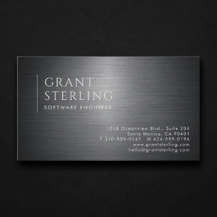 Software Engineer Metallic Professional Business Card