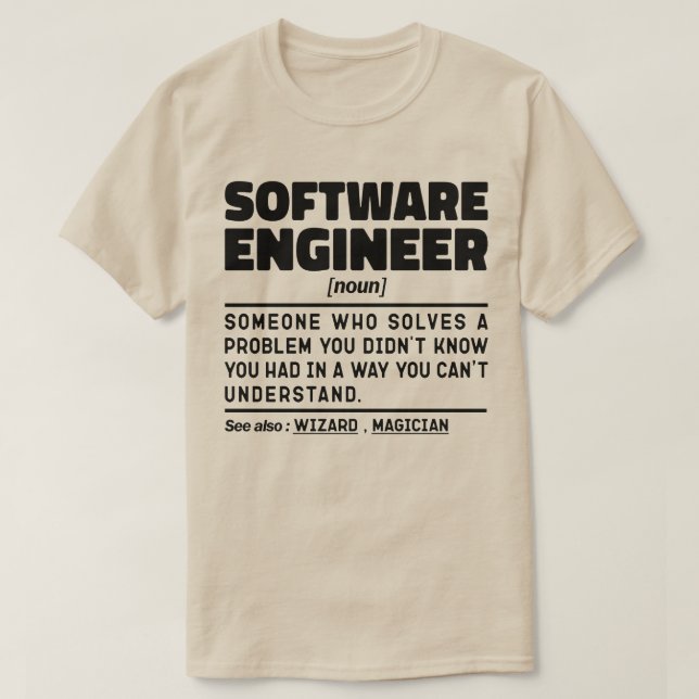 Software Engineer Noun Computer Geek Coding Lover T-Shirt (Design Front)