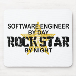 Software Engineer Rock Star by Night Mouse Pad