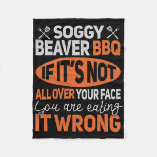 Soggy Beaver Bbq Shirt 3 Fleece Blanket