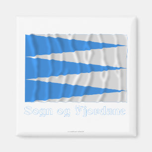 Sogn og Fjordane waving flag with name Magnet