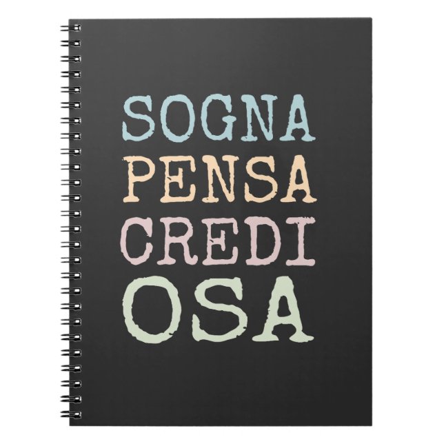 Sogna, pensa, credi, osa notebook (Front)