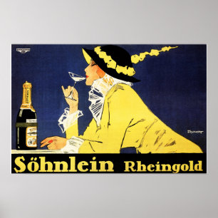 SOHNLEIN RHEINGOLD German Champagne by Fritz Rumpf Poster