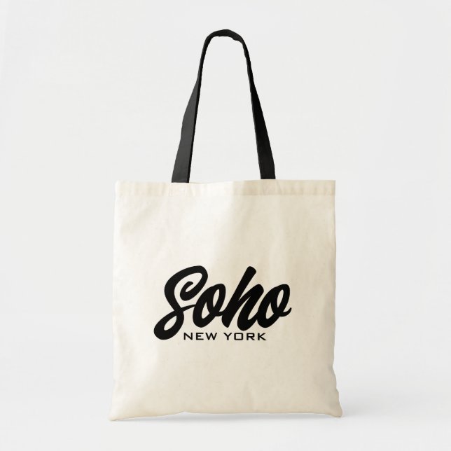 Soho New York tote bag with script typography (Front)
