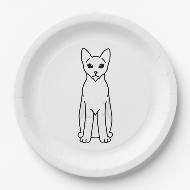 Sokoke Cat Cartoon Paper Plate (Front)