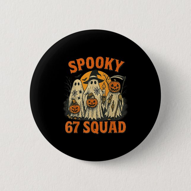 Soky 67 Squad Funny Halloween Ghost 6 7 Six Seven  6 Cm Round Badge (Front)