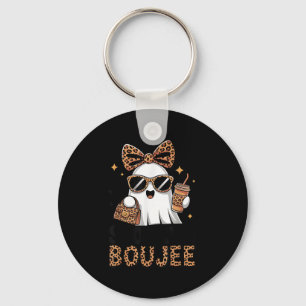 Soky &amp; Boujee Ghost Coquette Leopard Boo Jee H Key Ring