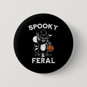 Soky And Feral Halloween Racoon Funny  6 Cm Round Badge