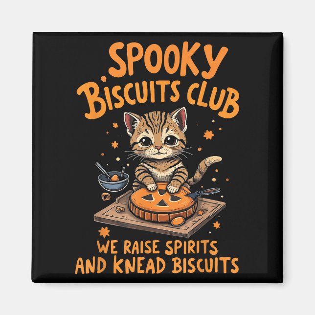 Soky Biscuits Club Cat Funny Halloween Baking  Magnet (Front)