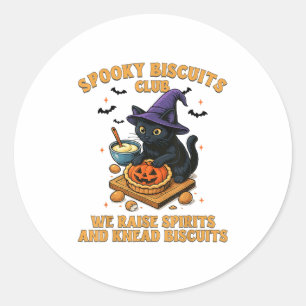 Soky Biscuits Club Cat, Funny Halloween Baking Men Classic Round Sticker
