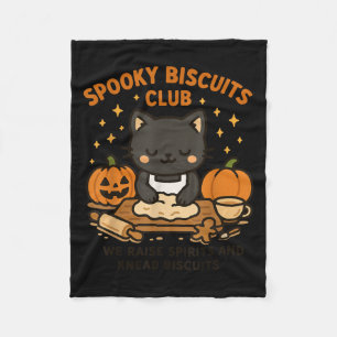 Soky Biscuits Club Cat Funny Halloween Baking Tee Fleece Blanket