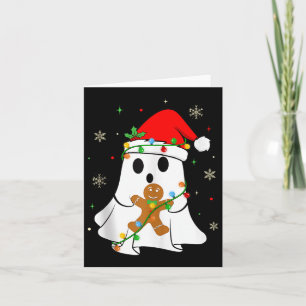 Soky Ghost Christmas Lights Santa Hat Funny Boo Gh Card