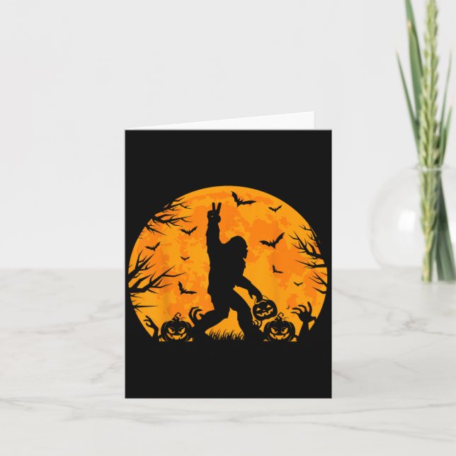Soky Halloween Bigfoot Pumpkin Funny Halloween Sas Card (Front)