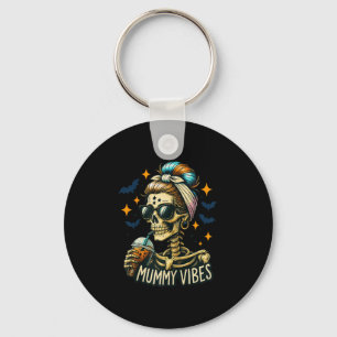 Soky Mummy Skeleton Coffee Vibes Halloween Mom Pro Key Ring