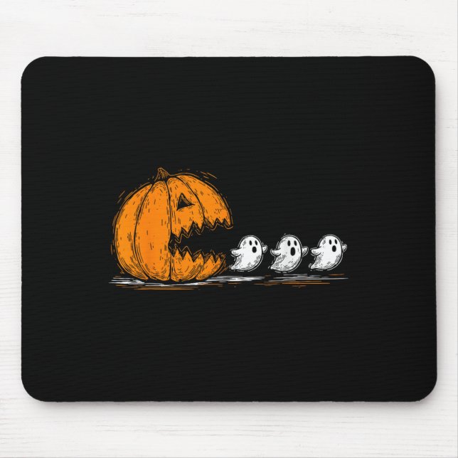 Soky Pumpkin Chasing Cute Ghosts Halloween Parade  Mouse Pad (Front)