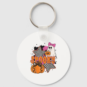Soky Season Cute Boo Ghost Coquette Bow Halloween  Key Ring