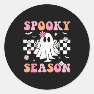 Soky Season Happy Halloween Retro Ghost Soky Women Classic Round Sticker