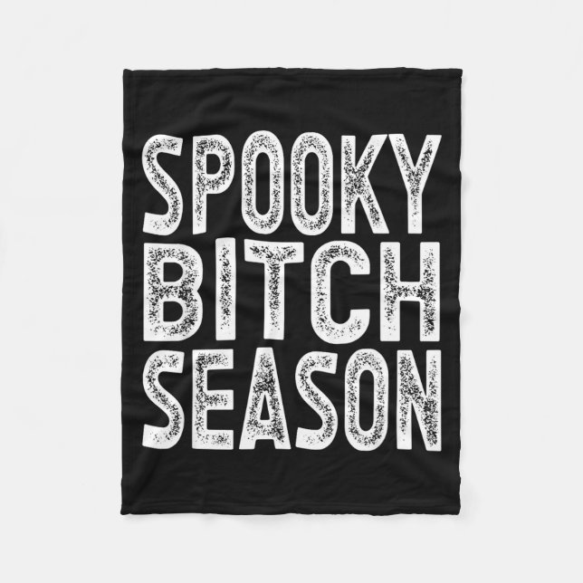 Soky Season Retro Halloween Witch Quote Saying Gif Fleece Blanket (Front)