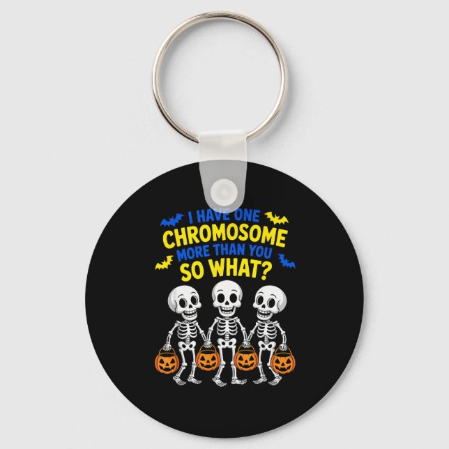 Soky Skeleton Down Syndrome Awareness Extra Chromo Key Ring (Front)