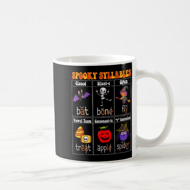 Soky Syllables Teacher Funny Halloween Educational Coffee Mug (Right)
