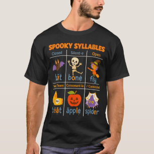 Soky Syllables Teacher Funny Halloween Educational T-Shirt
