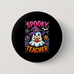Soky Teacher Cute Ghost Reading Book Funny Hallo  6 Cm Round Badge