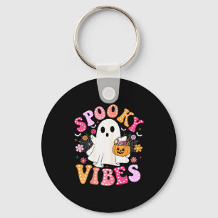 Soky Vibes Ghost Retro Groovy Halloween Women Girl Key Ring