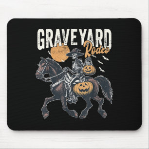 Soky Western Cowboy Skeleton Rodeo Pumpkin Hallowe Mouse Pad
