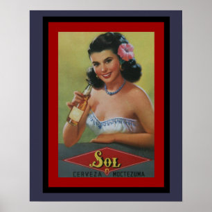 Sol Cerveza Beer Poster 16 x 20
