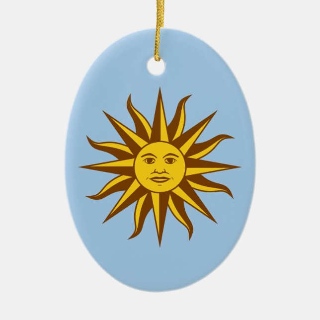Sol de Mayo - URUGUAY Ceramic Tree Decoration (Front)